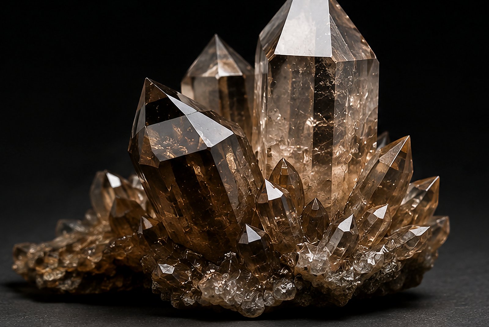 Smoky quartz crystal specimen